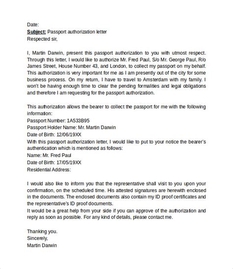 authorization letter for passport|Sample AUTHORIZATION LETTERS .